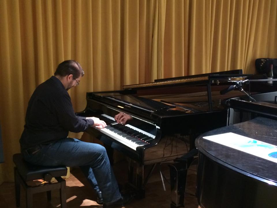 Joseph Irrera recording solo piano works for Steinway & Sons in New York City